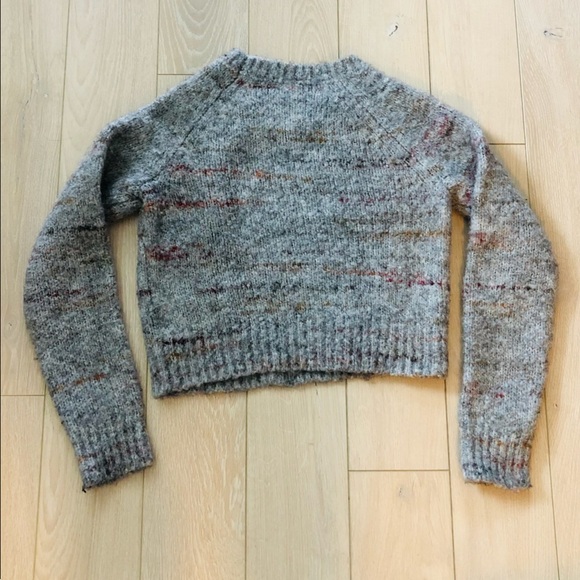 Shrinking Violet Cropped Grey & Warm Colored Sweater - Picture 2 of 8